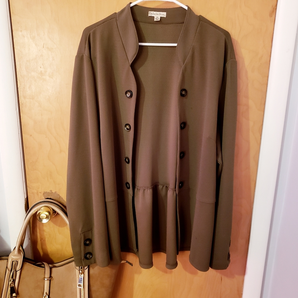 Olive green open style jacket